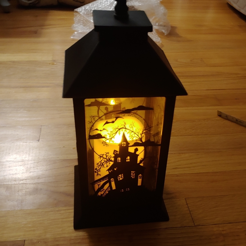 Halloween Decoration LED Lantern Haunted House Bats Light Up